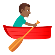 🚣🏾‍♂️ Emoji Hombre Remando En Un Bote: Tono De Piel Oscuro Medio en JoyPixels 5.0.