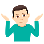 🤷🏻‍♂️ Emoji Hombre Encogido De Hombros: Tono De Piel Claro en JoyPixels 5.0.