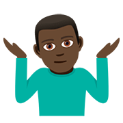 🤷🏿‍♂️ Emoji Hombre Encogido De Hombros: Tono De Piel Oscuro en JoyPixels 5.0.