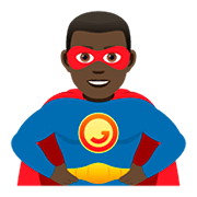 🦸🏿‍♂️ Emoji Homem Super-herói: Pele Escura na JoyPixels 5.0.