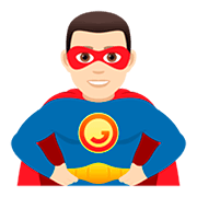 🦸🏻‍♂️ Emoji Homem Super-herói: Pele Clara na JoyPixels 5.0.