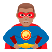 Émoji 🦸🏽‍♂️ Super-héros Homme : Peau Légèrement Mate sur JoyPixels 5.0.