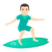 🏄🏻‍♂️ Emoji Hombre Haciendo Surf: Tono De Piel Claro en JoyPixels 5.0.