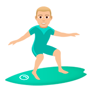 🏄🏼‍♂️ Emoji Homem Surfista: Pele Morena Clara na JoyPixels 5.0.