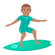 🏄🏽‍♂️ Emoji Homem Surfista: Pele Morena na JoyPixels 5.0.