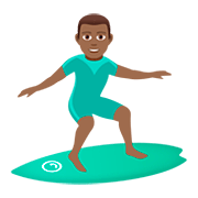 🏄🏾‍♂️ Emoji Homem Surfista: Pele Morena Escura na JoyPixels 5.0.