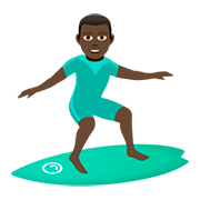 🏄🏿‍♂️ Emoji Homem Surfista: Pele Escura na JoyPixels 5.0.