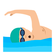 Emoji 🏊🏼‍♂️ Nuotatore: Carnagione Abbastanza Chiara su JoyPixels 5.0.