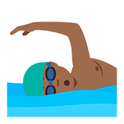 🏊🏾‍♂️ Emoji Homem Nadando: Pele Morena Escura na JoyPixels 5.0.