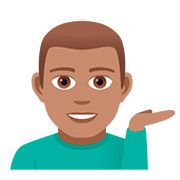 💁🏽‍♂️ Emoji Homem Com A Palma Virada Para Cima: Pele Morena na JoyPixels 5.0.