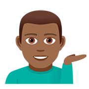 💁🏾‍♂️ Emoji Infoschalter-Mitarbeiter: mitteldunkle Hautfarbe JoyPixels 5.0.