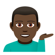 Emoji 💁🏿‍♂️ Uomo Con Suggerimento: Carnagione Scura su JoyPixels 5.0.