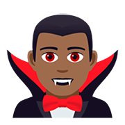 🧛🏾‍♂️ Emoji männlicher Vampir: mitteldunkle Hautfarbe JoyPixels 5.0.