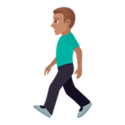 Émoji 🚶🏽‍♂️ Homme Qui Marche : Peau Légèrement Mate sur JoyPixels 5.0.
