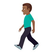 🚶🏾‍♂️ Emoji Hombre Caminando: Tono De Piel Oscuro Medio en JoyPixels 5.0.
