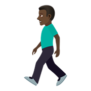 🚶🏿‍♂️ Emoji Fußgänger: dunkle Hautfarbe JoyPixels 5.0.