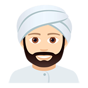 👳🏻‍♂️ Emoji Mann mit Turban: helle Hautfarbe JoyPixels 5.0.