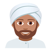 👳🏽‍♂️ Emoji Mann mit Turban: mittlere Hautfarbe JoyPixels 5.0.