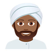 👳🏾‍♂️ Emoji Mann mit Turban: mitteldunkle Hautfarbe JoyPixels 5.0.