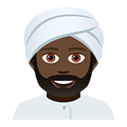 👳🏿‍♂️ Emoji Homem Com Turbante: Pele Escura na JoyPixels 5.0.