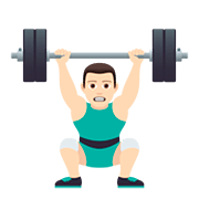🏋🏻‍♂️ Emoji Homem Levantando Peso: Pele Clara na JoyPixels 5.0.