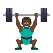 🏋🏿‍♂️ Emoji Homem Levantando Peso: Pele Escura na JoyPixels 5.0.