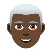 👨🏿‍🦳 Emoji Mann: dunkle Hautfarbe, weißes Haar JoyPixels 5.0.