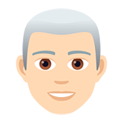 👨🏻‍🦳 Emoji Mann: helle Hautfarbe, weißes Haar JoyPixels 5.0.