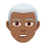 👨🏾‍🦳 Emoji Hombre: Tono De Piel Oscuro Medio Y Pelo Blanco en JoyPixels 5.0.