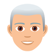 👨🏼‍🦳 Emoji Mann: mittelhelle Hautfarbe, weißes Haar JoyPixels 5.0.