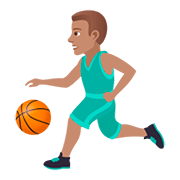 ⛹🏽‍♂️ Emoji Hombre Botando Un Balón: Tono De Piel Medio en JoyPixels 5.0.