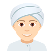 👳🏻 Emoji Person mit Turban: helle Hautfarbe JoyPixels 5.0.