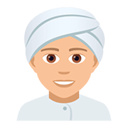 👳🏼 Emoji Pessoa Com Turbante: Pele Morena Clara na JoyPixels 5.0.