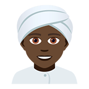 👳🏿 Emoji Persona Con Turbante: Tono De Piel Oscuro en JoyPixels 5.0.
