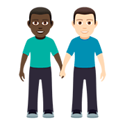 👨🏿‍🤝‍👨🏻 Emoji Dois Homens De Mãos Dadas: Pele Escura E Pele Clara na JoyPixels 5.0.