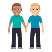 👨🏽‍🤝‍👨🏼 Emoji händchenhaltende Männer: mittlere Hautfarbe, mittelhelle Hautfarbe JoyPixels 5.0.