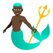 🧜🏿‍♂️ Emoji Wassermann: dunkle Hautfarbe JoyPixels 5.0.