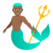 🧜🏾‍♂️ Emoji Sirena Hombre: Tono De Piel Oscuro Medio en JoyPixels 5.0.