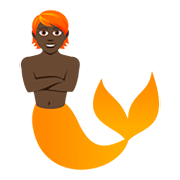 🧜🏿 Emoji Persona Sirena: Tono De Piel Oscuro en JoyPixels 5.0.