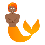 🧜🏾 Emoji Wassermensch: mitteldunkle Hautfarbe JoyPixels 5.0.