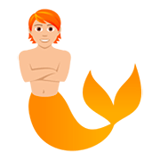 🧜🏼 Emoji Wassermensch: mittelhelle Hautfarbe JoyPixels 5.0.