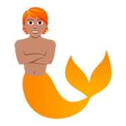 🧜🏽 Emoji Wassermensch: mittlere Hautfarbe JoyPixels 5.0.