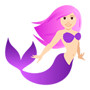🧜🏻‍♀️ Emoji Meerjungfrau: helle Hautfarbe JoyPixels 5.0.