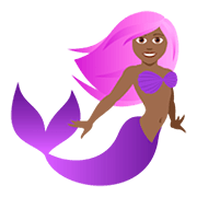 🧜🏾‍♀️ Emoji Sirena: Tono De Piel Oscuro Medio en JoyPixels 5.0.