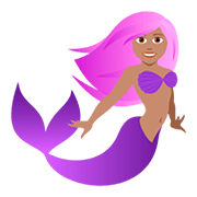 🧜🏽‍♀️ Emoji Meerjungfrau: mittlere Hautfarbe JoyPixels 5.0.