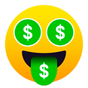 🤑 Emoji Rosto Com Cifrões na JoyPixels 5.0.