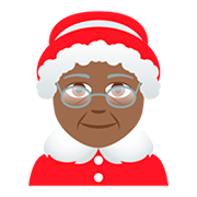 🤶🏾 Emoji Mamãe Noel: Pele Morena Escura na JoyPixels 5.0.