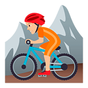 🚵🏼 Emoji Persona En Bicicleta De Montaña: Tono De Piel Claro Medio en JoyPixels 5.0.