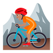 Emoji 🚵🏽 Ciclista Di Mountain Bike: Carnagione Olivastra su JoyPixels 5.0.