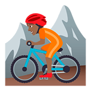 🚵🏾 Emoji Persona En Bicicleta De Montaña: Tono De Piel Oscuro Medio en JoyPixels 5.0.